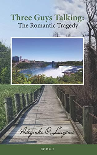 Book three cover: a framed view of Niagara Falls above a wooden boardwalk receding through tall grass.